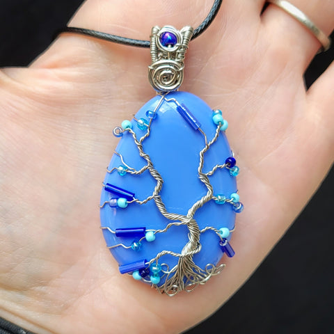 Blue Beaded Tree of Life