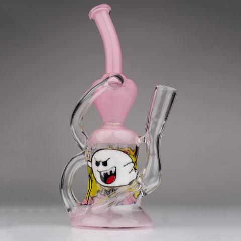 Windstar Glass Recycler Princess Peach and Ghost @windstar_glass